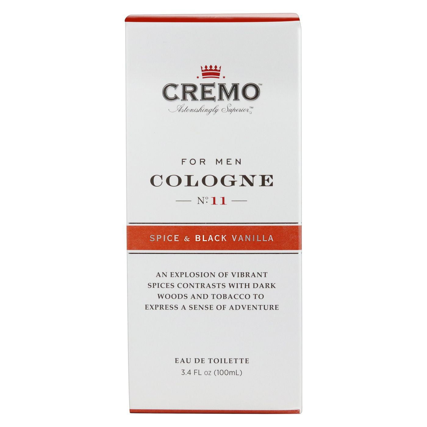 CREMO Spice and Black Vanilla Cologne Spray Cologne for Men, 3.4 Oz