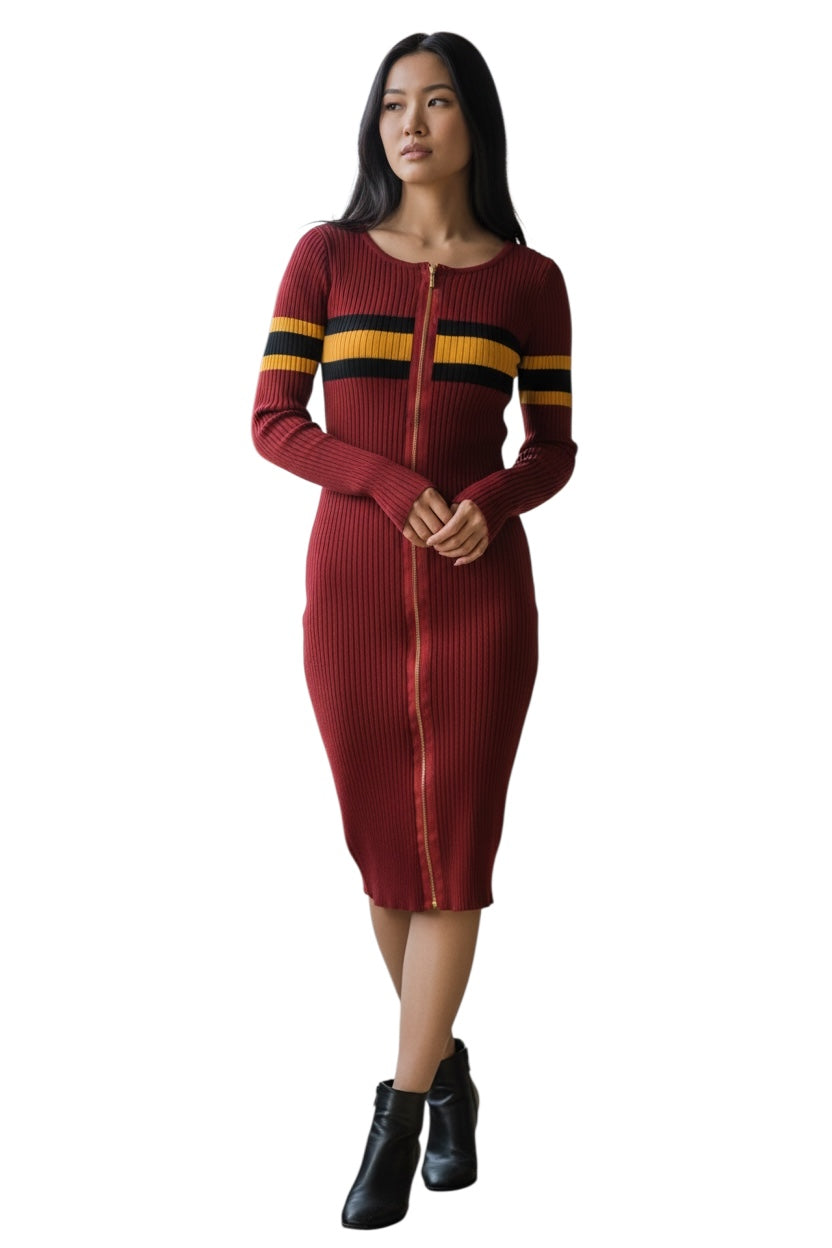 Red, Gold and Black Dress