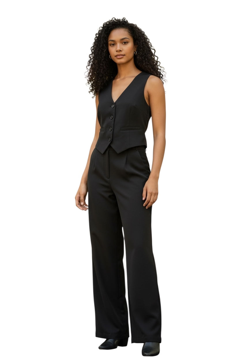 Daily Women's British Style Solid Color Polyester Pants Sets Pants Sets