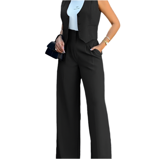 Daily Women's British Style Solid Color Polyester Pants Sets Pants Sets