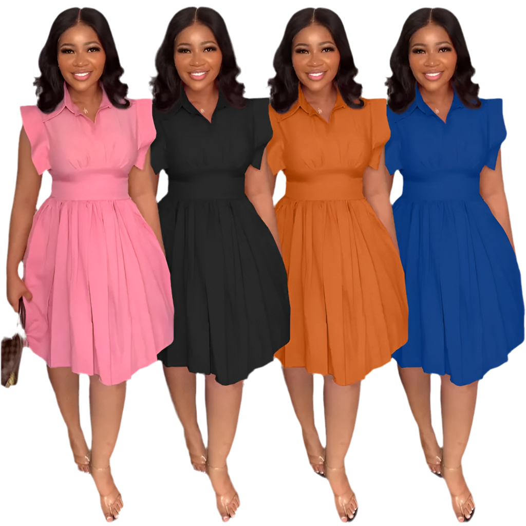 Pink Pleated Back out Dress