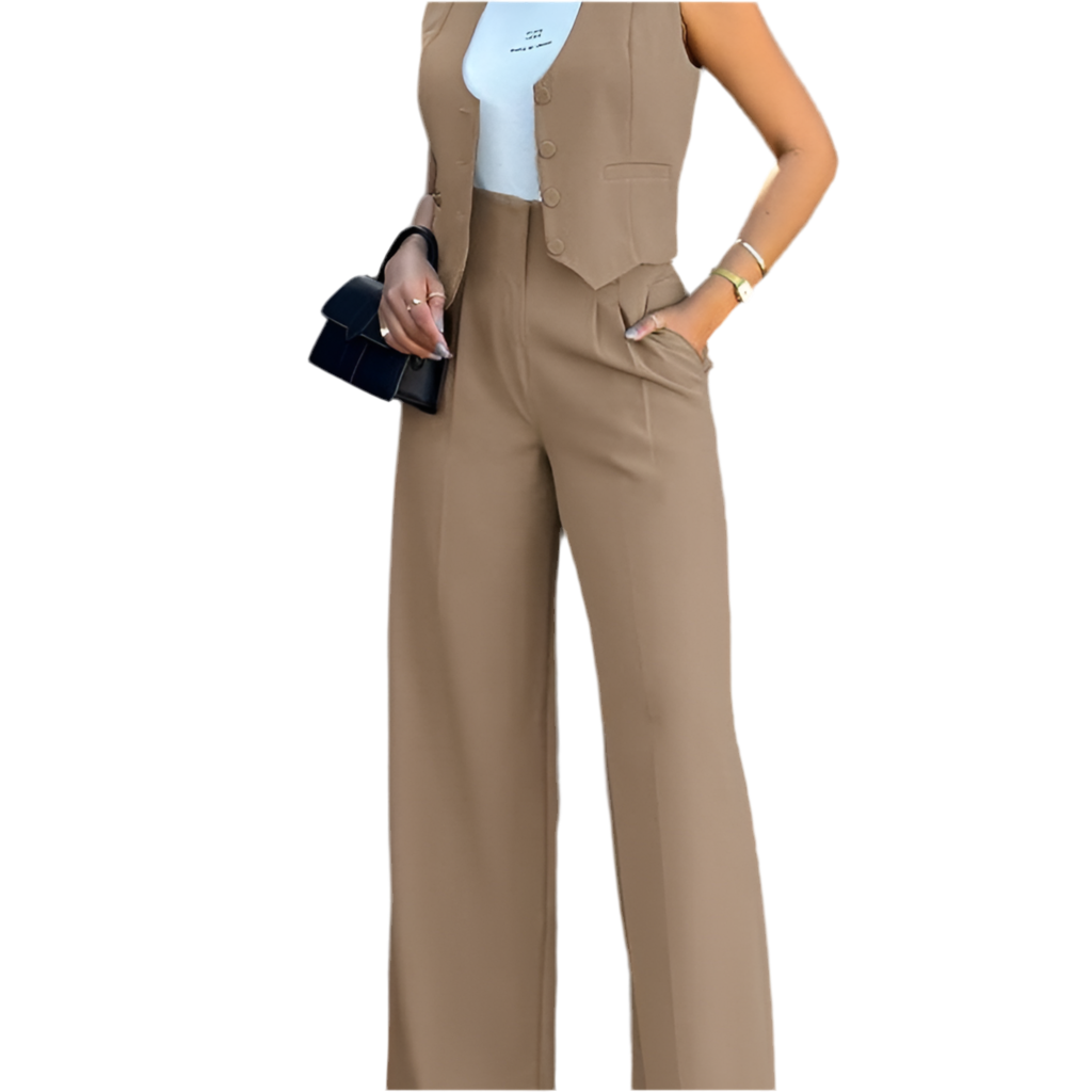 Daily Women's British Style Solid Color Polyester Pants Sets Pants Sets