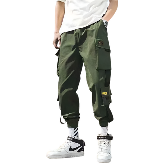 Uni-sex Solid Color Jogger Cargo Pants