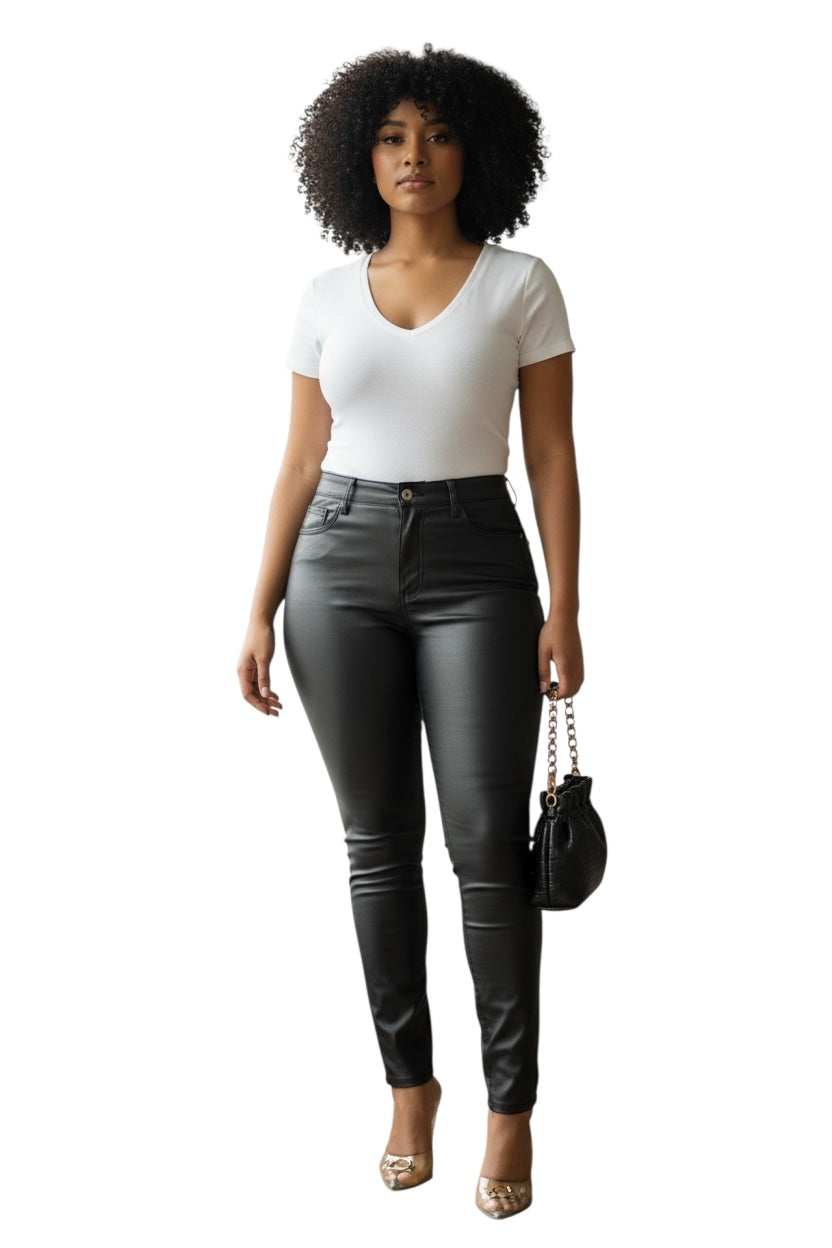 Women's Street Fashion Solid Color Full Length Zipper Skinny Pants