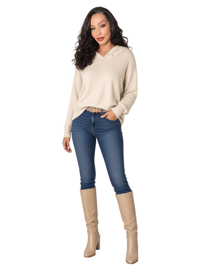 Beige Hoodie Sweater