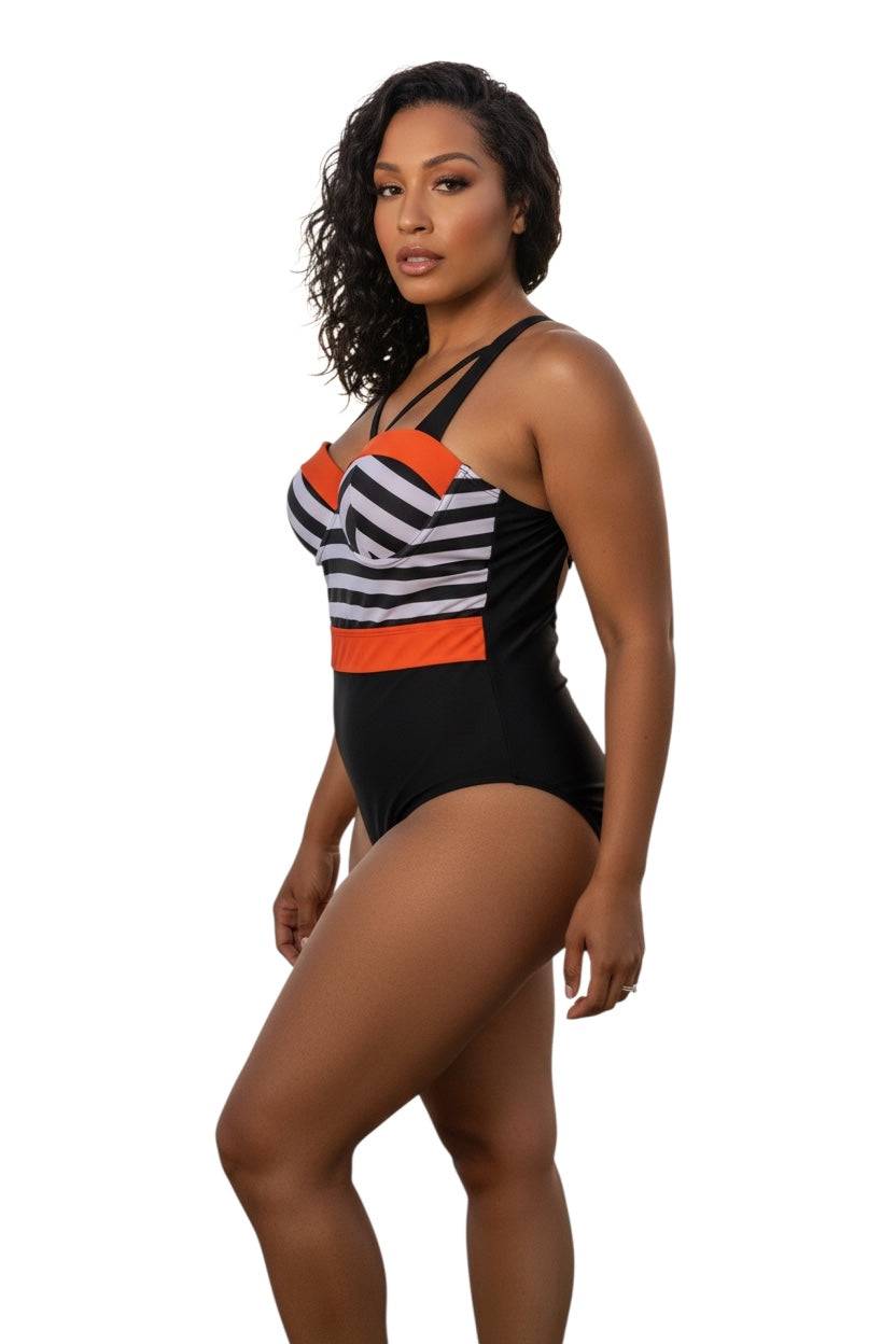 Red, Black and Red Swimsuit