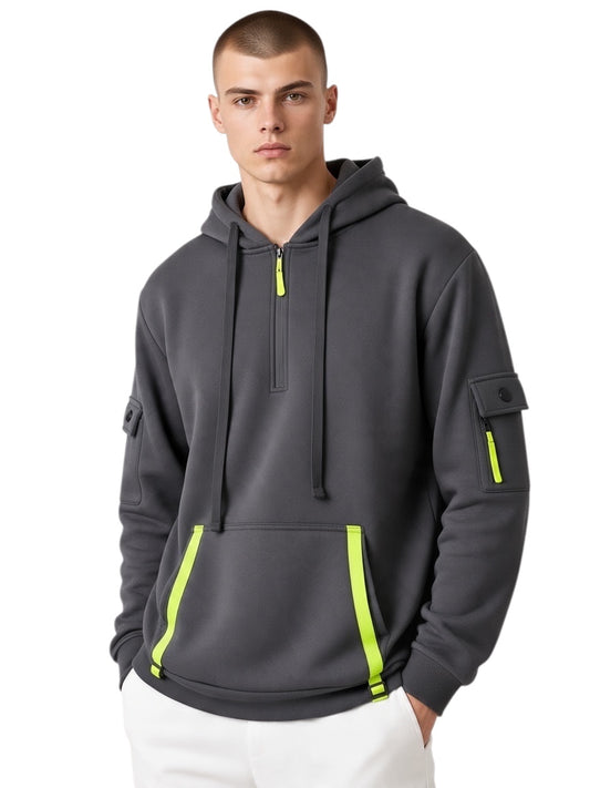 Uni-sex Black And Green Hoodies