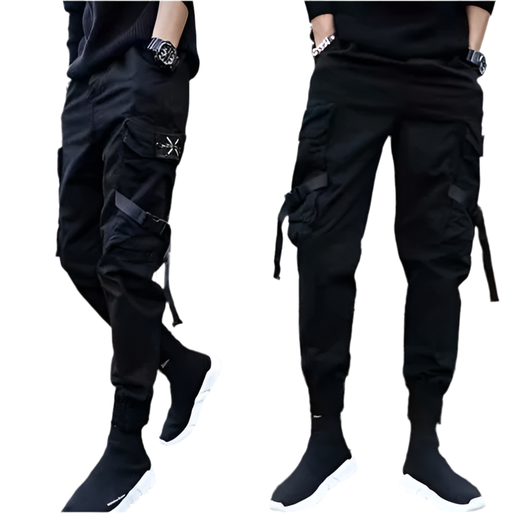 Uni-sex Solid Color Jogger Cargo Pants