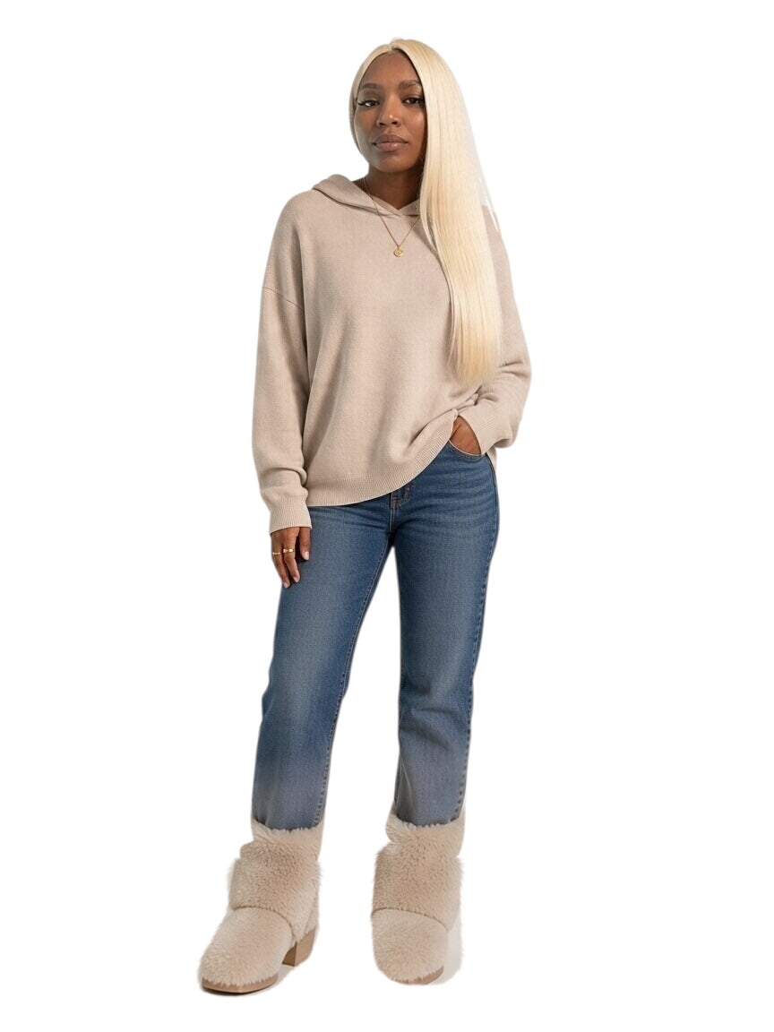 Beige Hoodie Sweater