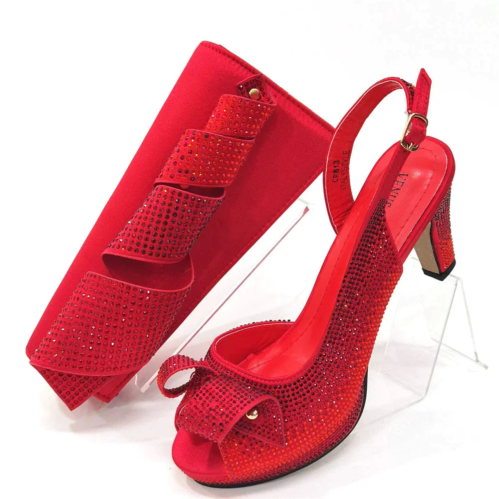 Latest Italian African Shoes And Bag Sets ED118