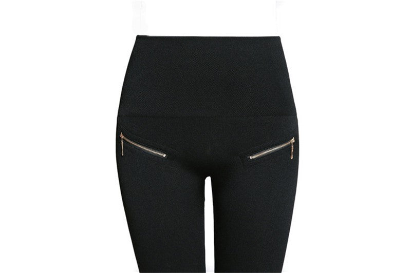Casual Solid Color Ankle-length zipper Leggings