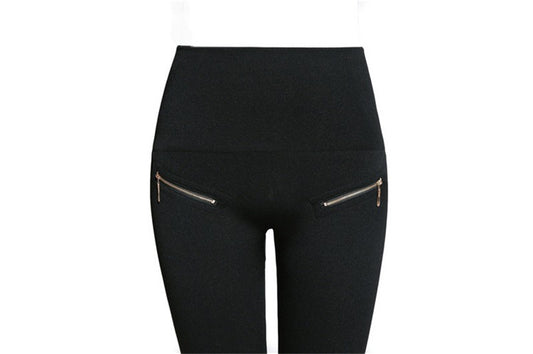 Casual Solid Color Ankle-length zipper Leggings